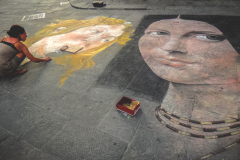A street artist in Siena, Italy